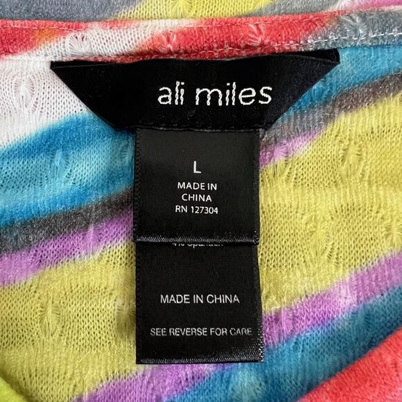 Ali Miles Womens Artsy Tunic L Multicolor Abstract Print Textured Knit Sweater - Picture 5 of 7